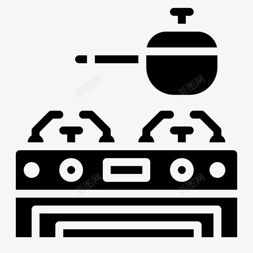 煤气炉电器炊具图标svg_新图网 https://ixintu.com 厨房 炊具 煤气炉 电器 电器雕刻集