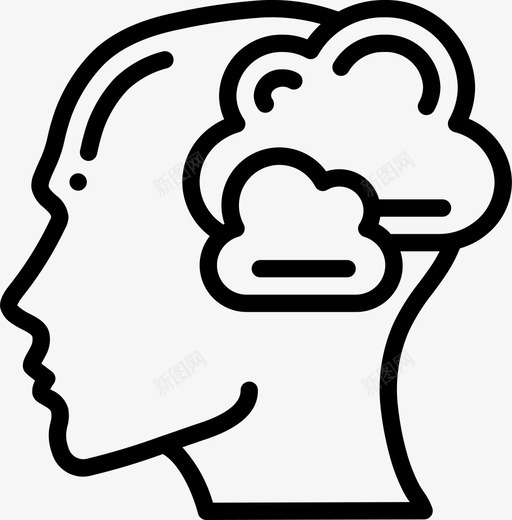 做梦人类思维38线性图标svg_新图网 https://ixintu.com 人类思维38 做梦 线性