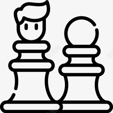 象棋领导力8直线型图标图标