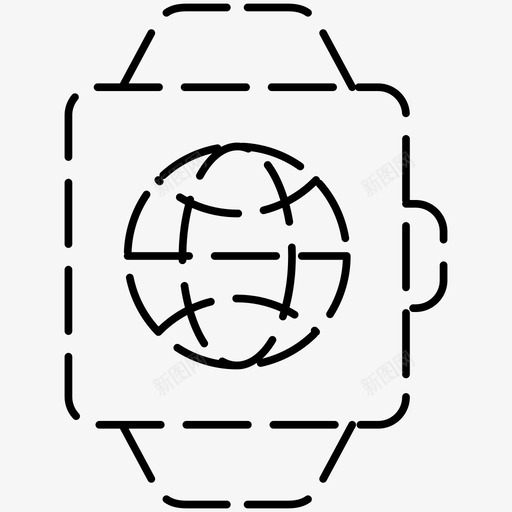 智能手表全球国际图标svg_新图网 https://ixintu.com 全球 国际 时间 智能手表 智能手表虚线图标