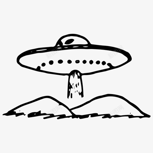 飞碟绑架外星人图标svg_新图网 https://ixintu.com 外星人 手绘 绑架 飞碟