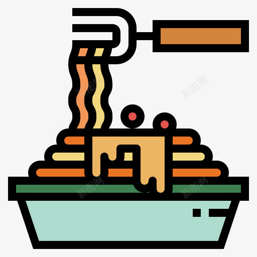 色拉意大利面图标svg_新图网 https://ixintu.com 意大利 色拉