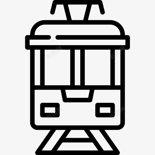 有轨电车城市生活15直线型图标svg_新图网 https://ixintu.com 城市生活 有轨 电车 直线 线型