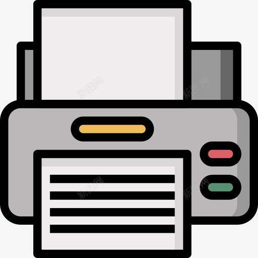 打印机家用电器13线颜色图标svg_新图网 https://ixintu.com 家用电器 打印机 颜色