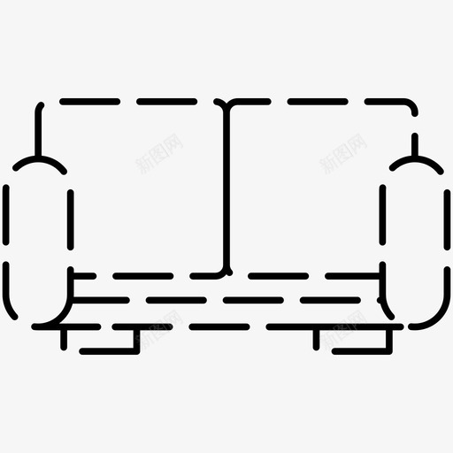 沙发家具座位图标svg_新图网 https://ixintu.com 图标 家具 座位 沙发 虚线
