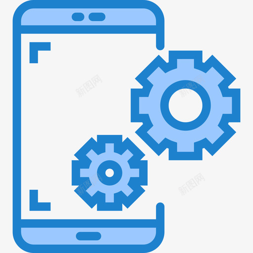 设置智能手机应用程序6蓝色图标svg_新图网 https://ixintu.com 应用程序 手机 智能 蓝色 设置