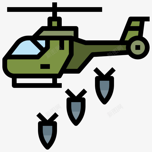 直升机核元素3线性颜色图标svg_新图网 https://ixintu.com 核元素3 直升机 线性颜色
