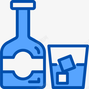 威士忌食品和饮料8蓝色图标图标
