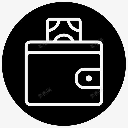钱包美元货币图标svg_新图网 https://ixintu.com 支付 美元 货币 购物和电子商务1黑色填充 钱包