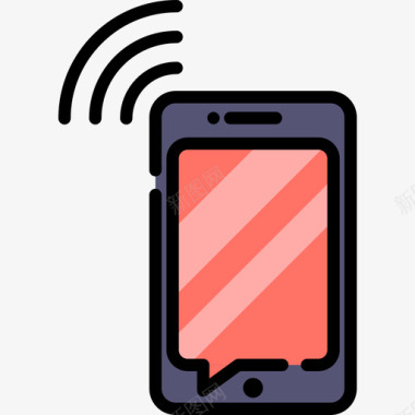 智能手机20号手机线性颜色图标图标