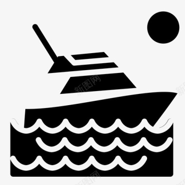 游艇沙滩船图标图标