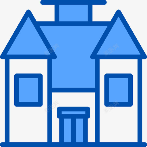 房子房地产124蓝色图标svg_新图网 https://ixintu.com 房地产124 房子 蓝色