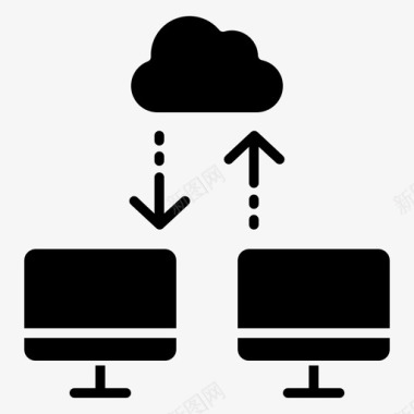 云网站服务器和托管2字形图标图标