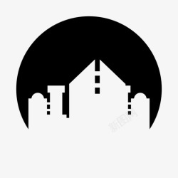 城市圈城市建筑市中心图标高清图片
