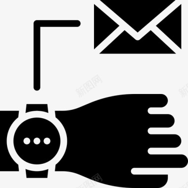 电子邮件智能手表4填充图标图标