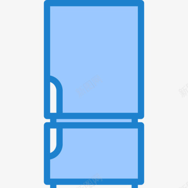冰箱设备17蓝色图标图标
