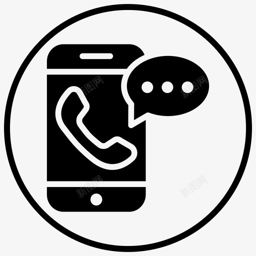 呼叫支持手机聊天图标svg_新图网 https://ixintu.com 呼叫支持 帮助 手机 聊天 购物和电子商务2黑色填充 通信