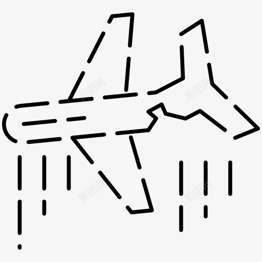 飞机坠毁事故航空事故图标svg_新图网 https://ixintu.com 事故 图标 坠毁 航空 虚线 飞机