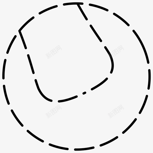 球网球体育虚线图标svg_新图网 https://ixintu.com 体育 图标 网球 虚线