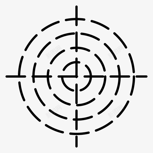 射箭目标运动虚线图标svg_新图网 https://ixintu.com 射箭目标 运动虚线图标