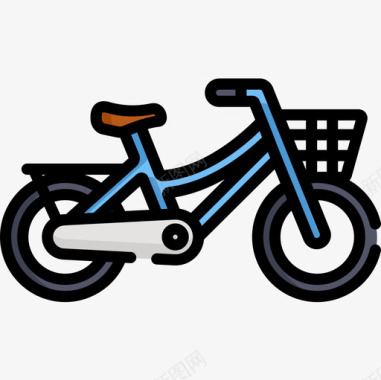 自行车荷兰11线性颜色图标图标