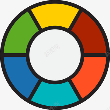 圆形图表图表7线形颜色图标图标