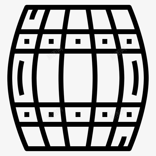 木桶海盗10直线型图标svg_新图网 https://ixintu.com 木桶 海盗10 直线型
