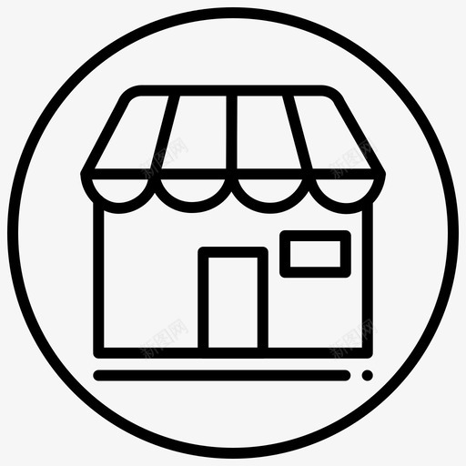 购物中心商店购物和电子商务2线图标svg_新图网 https://ixintu.com 商店 购物中心 购物和电子商务2线