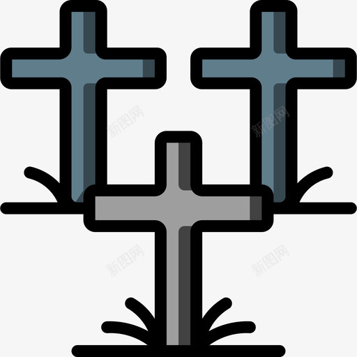 十字架纪念日4直线颜色图标svg_新图网 https://ixintu.com 十字架 直线 纪念日 颜色