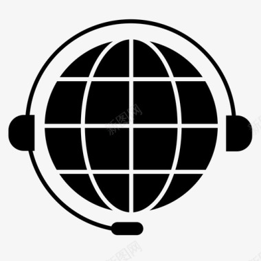 中心通信全球图标图标