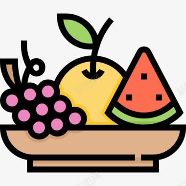 水果餐厅53线性颜色图标图标