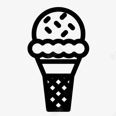 冰淇淋筒海滩冰淇淋图标图标