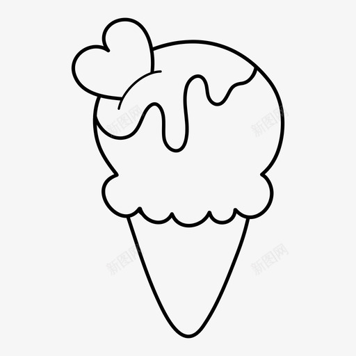 冰淇淋蛋卷甜点图标svg_新图网 https://ixintu.com 冰淇淋 甜点 蛋卷 食物