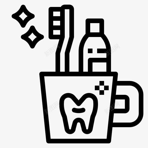牙刷刷牙牙医图标svg_新图网 https://ixintu.com 刷牙 牙刷 牙医 牙齿 牙齿轮廓