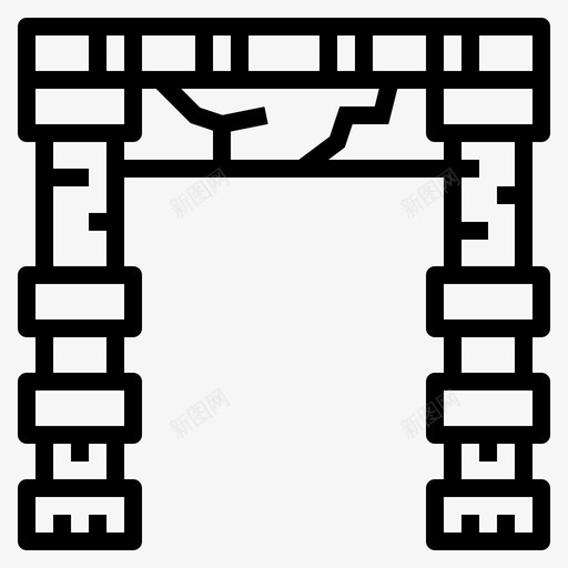 埃及门27直线图标svg_新图网 https://ixintu.com 埃及 直线