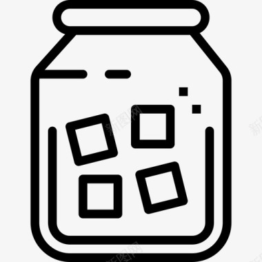 直线糖48块咖啡图标图标