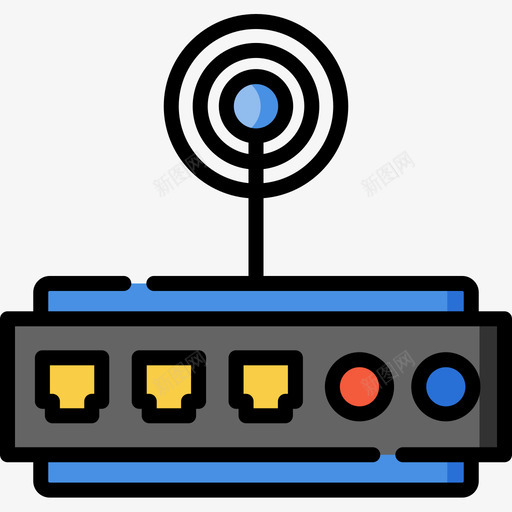 路由器互联网技术16线性颜色图标svg_新图网 https://ixintu.com 互联网 技术 线性 路由器 颜色