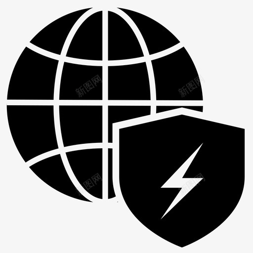 安全网地球仪锁图标svg_新图网 https://ixintu.com 地球仪 安全网 网络