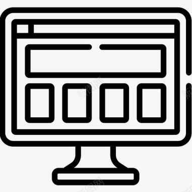 计算机用户体验线性图标图标