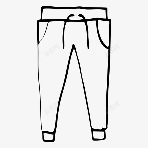 训练裤衣服物品图标svg_新图网 https://ixintu.com 物品 男士 衣服 训练裤