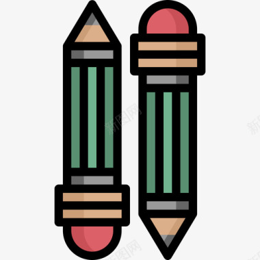 铅笔工具办公文具10线颜色图标图标