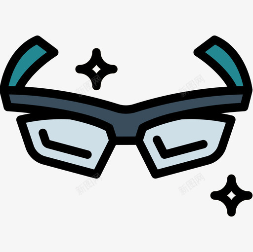 眼镜运行9线性颜色图标svg_新图网 https://ixintu.com 眼镜 线性颜色 运行9