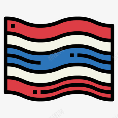 旗子泰国22线形颜色图标图标