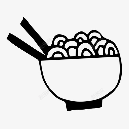 面条碗食物图标svg_新图网 https://ixintu.com 固体 图标 美味 面条 食物 香料