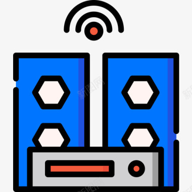 扬声器智能家居11线性颜色图标图标