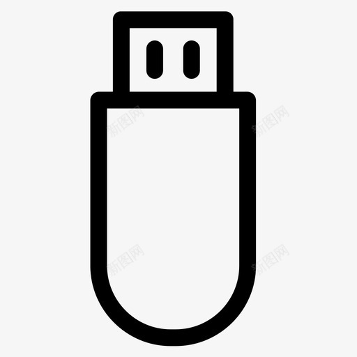 Usb基本图标6轮廓svg_新图网 https://ixintu.com Usb 基本图标6 轮廓