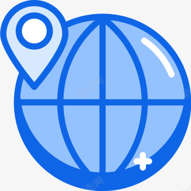 地球仪导航22蓝色图标图标