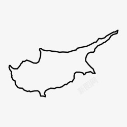 尼科西亚塞浦路斯地图国家岛屿图标高清图片