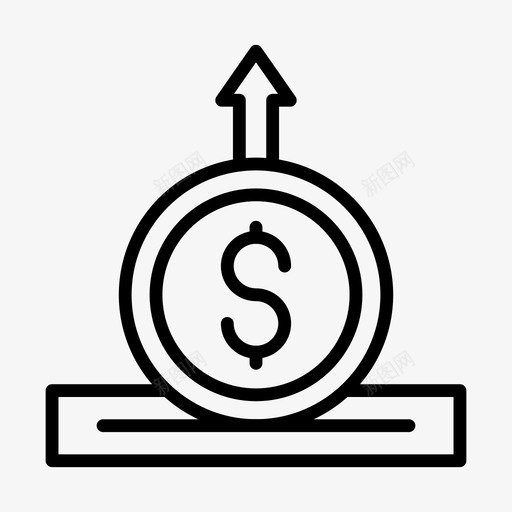 自动取款机硬币美元图标svg_新图网 https://ixintu.com 向上 增长 支付 硬币 美元 自动取款机 财务线字形64px