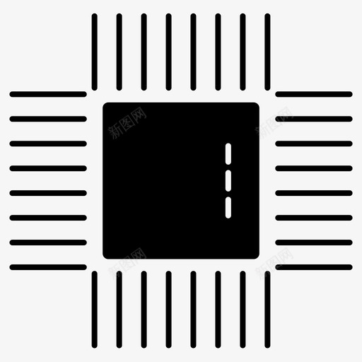cpu电子微芯片图标svg_新图网 https://ixintu.com cpu 固体 处理器 字形 电子 芯片